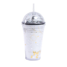 Double plastic cup Creative Planet cartoon water cup